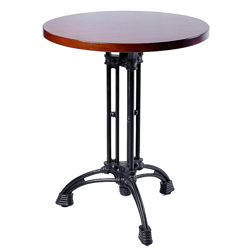 Round Bistro Table with Ornamental Black Pedestal