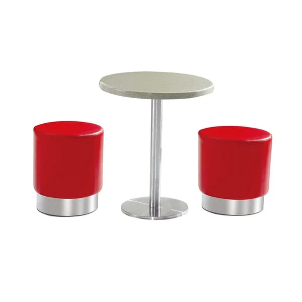 Round Café Table and Barrel Stool Set