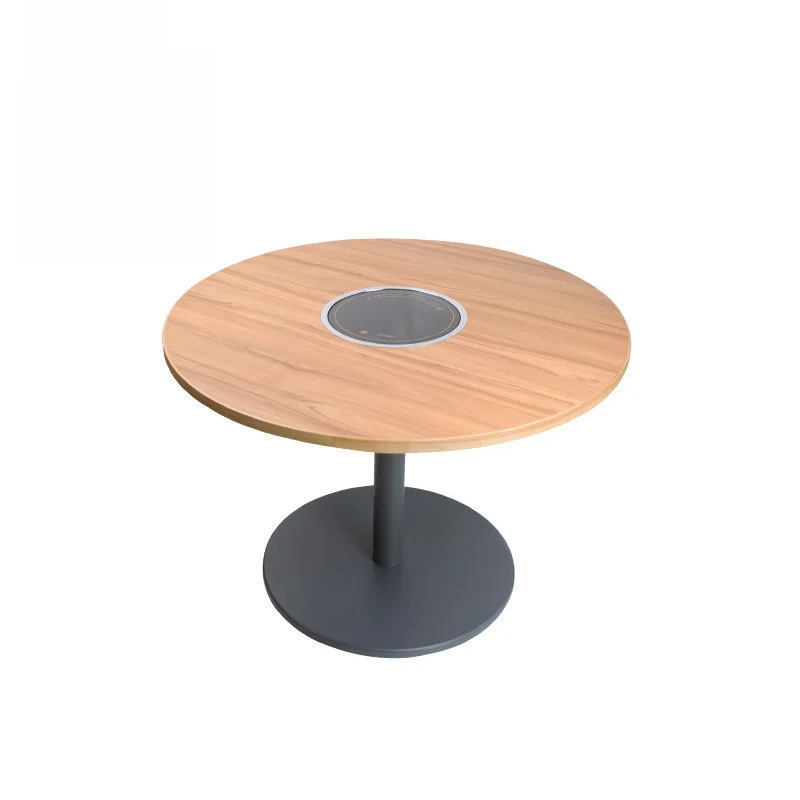Round Hot Pot Table with Central Cooking Opening