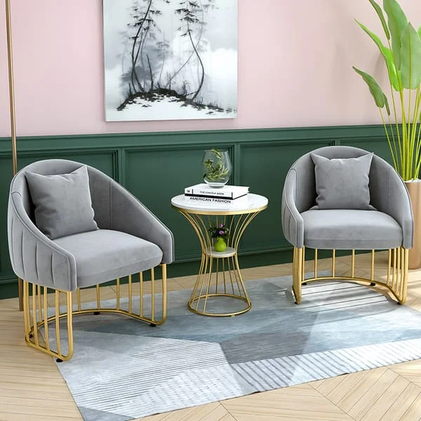 Round Lounge Table and Loop-Base Chair Set