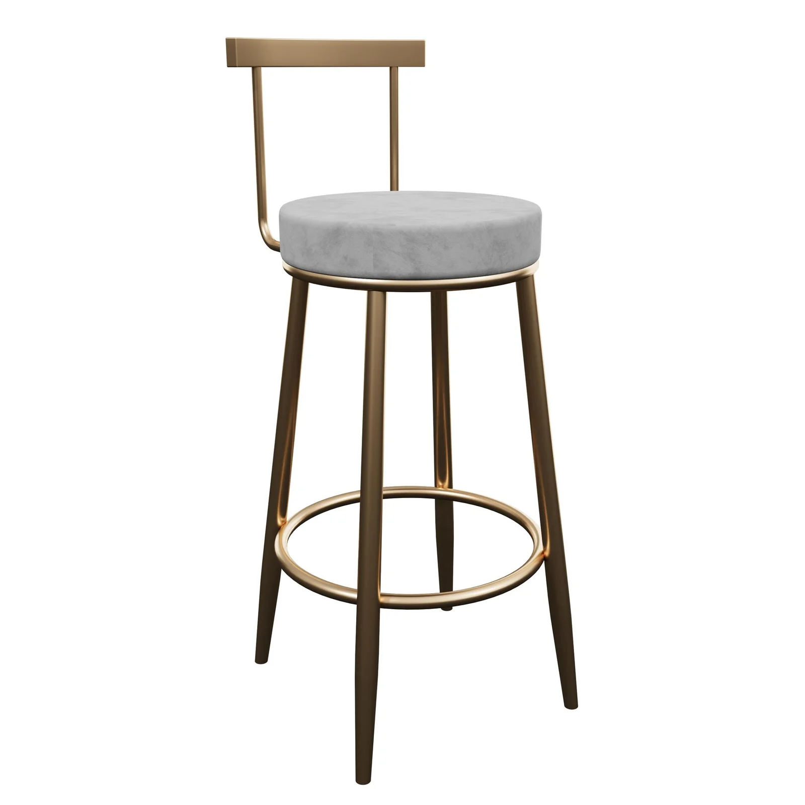 Round Padded Metal Bar Stool