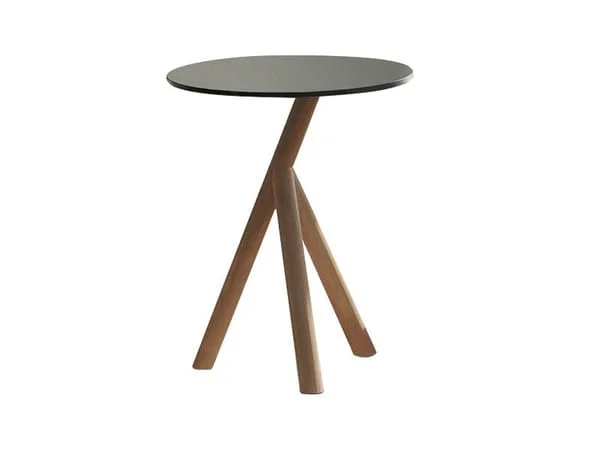 Round Patio Side Table with Asymmetric Legs