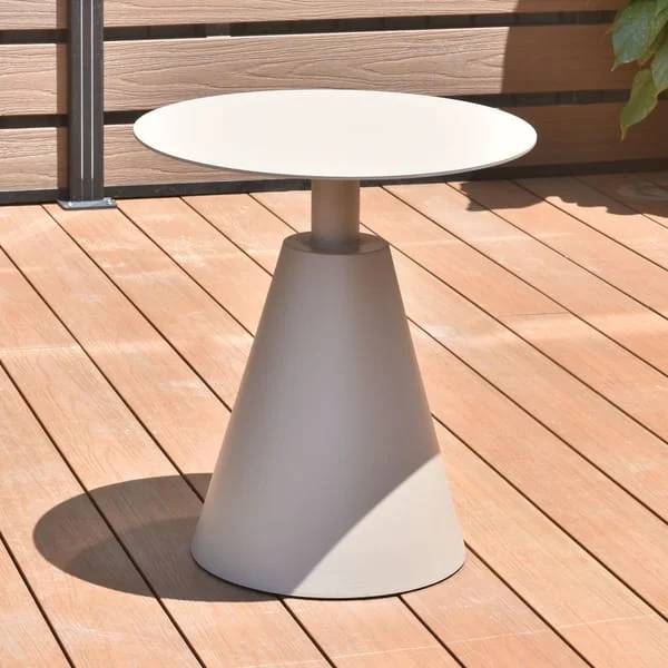 Round Patio Table with Open-Neck Conical Base