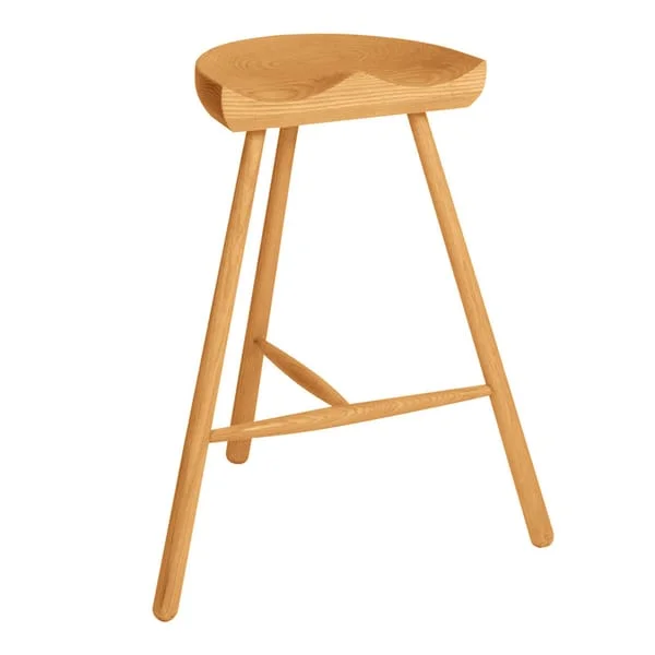 Saddle-Seat Bar Stool with Tapered Legs