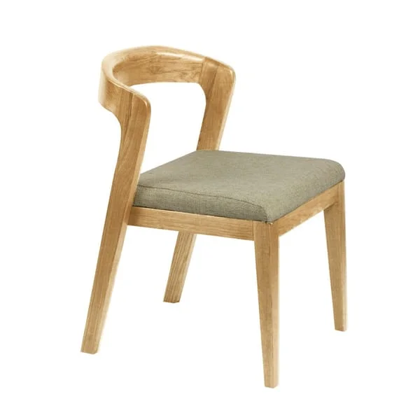 Sculpted Open-Back Café Chair with Grey Cushion
