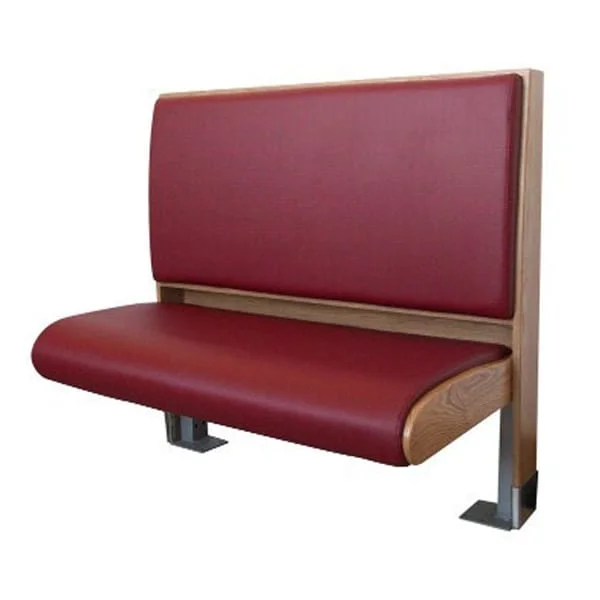 Single-Sided Red Restaurant Booth with Floor Plates