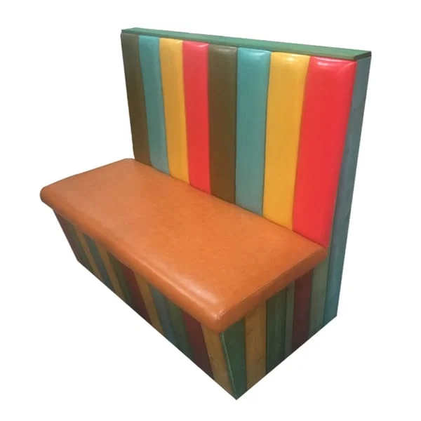 Color-Block Vertical-Back Restaurant Booth