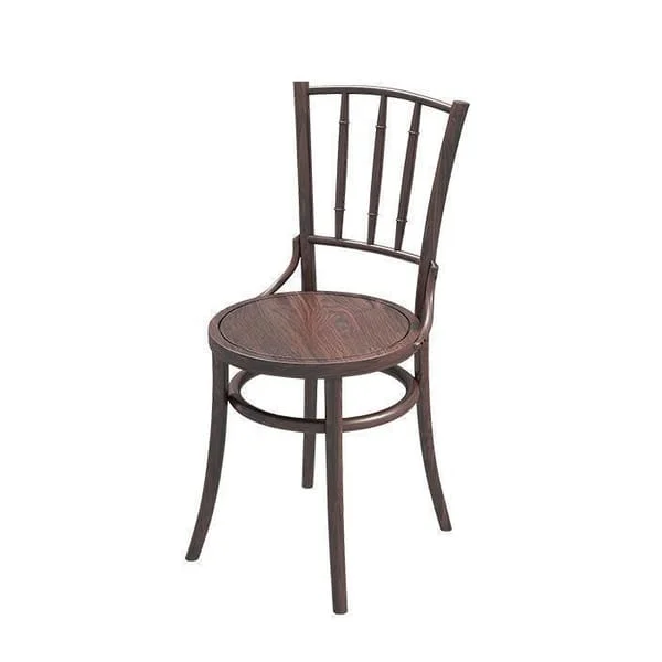 Slim Spindle-Back Café Chair with Round Seat