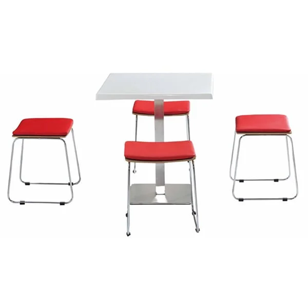 Square Fast-Food Table and Stool Set