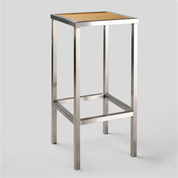 Square Inset-Seat Bar Stool with Straight Light Frame