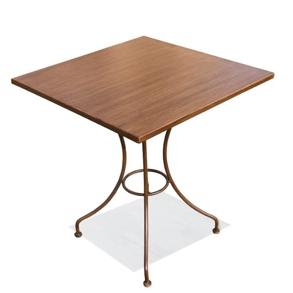 Square Outdoor Café Table with Curved Legs