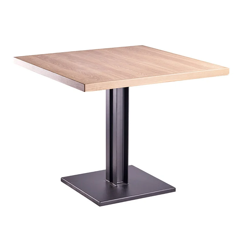 Square Restaurant Table with Twin-Column Pedestal