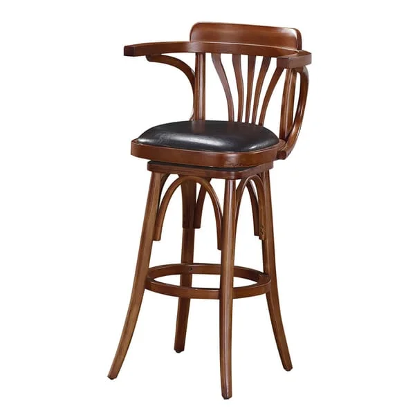 Fan-Back Bar Stool with Curved Armrests