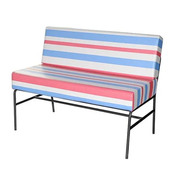 Striped Restaurant Bench with Open Frame