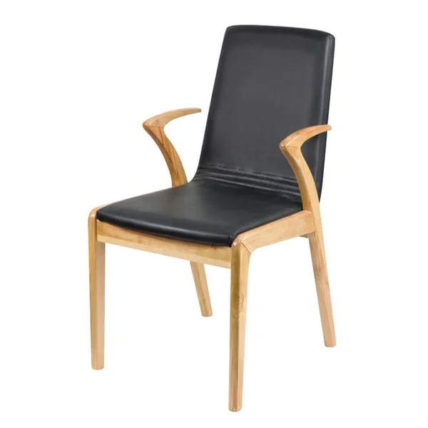 Tall Black Padded Dining Armchair