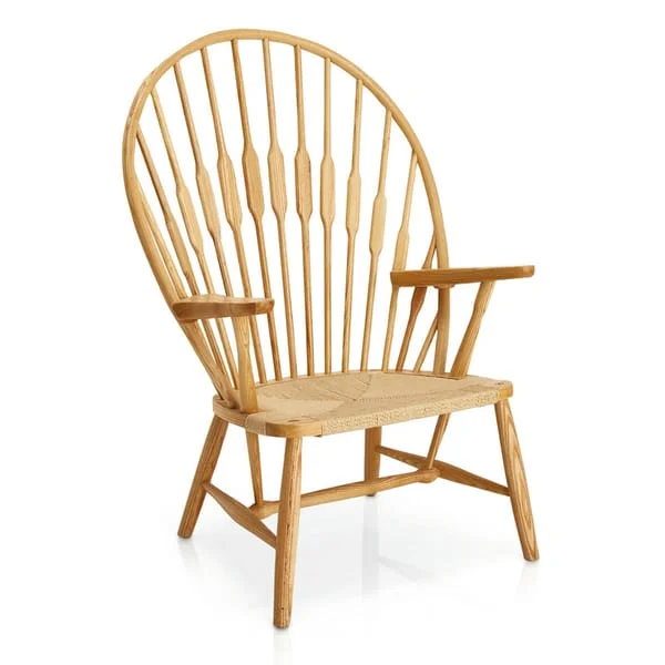 Tall Fan-Back Spindle Lounge Armchair