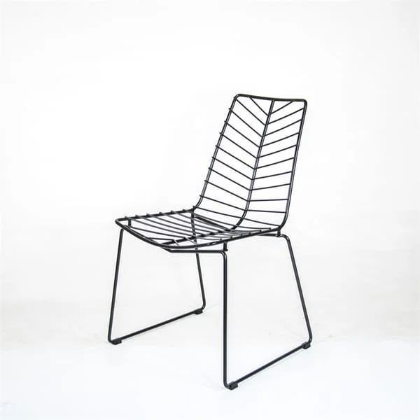 Tall Leaf-Pattern Wire Dining Chair