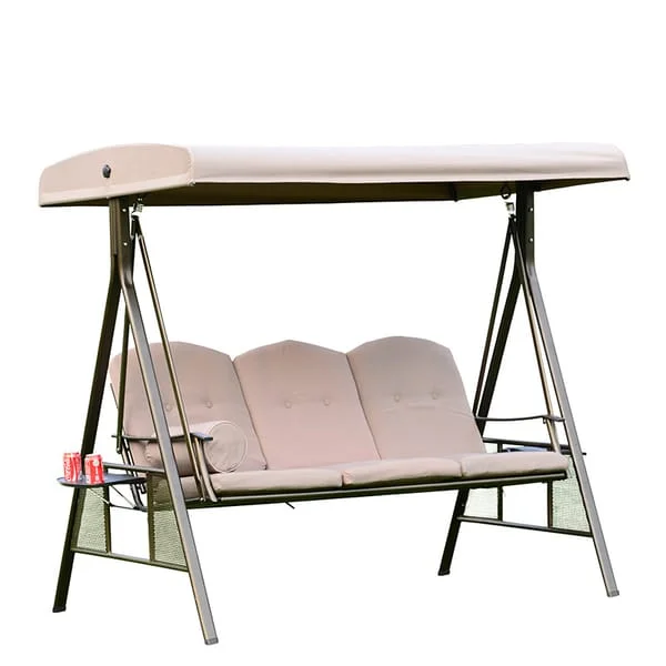 Three-Seat Garden Swing with Canopy