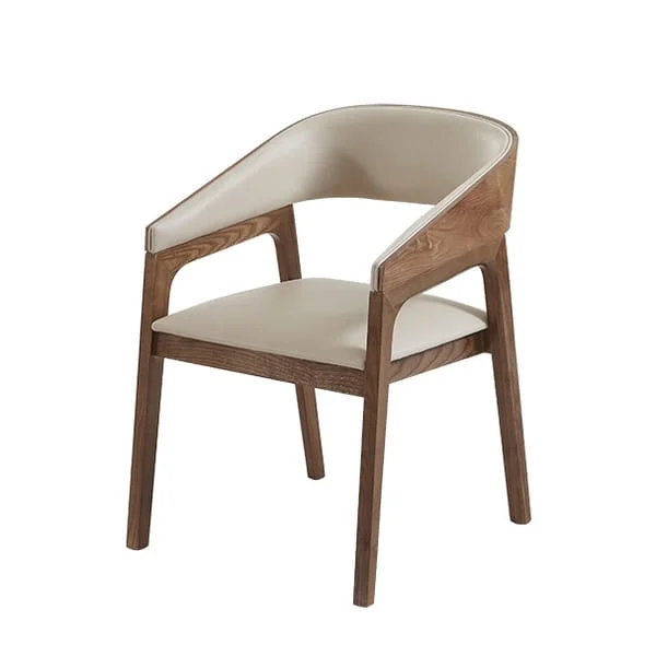 Two-Tone Curved-Back Café Armchair with Open Frame