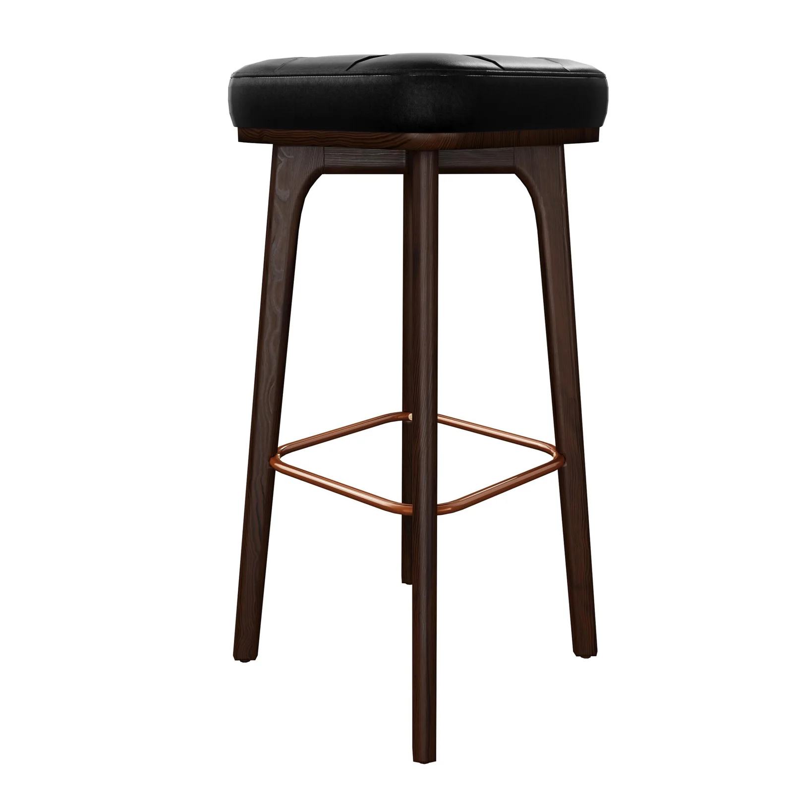 Upholstered Counter Height Stool with Wood Legs