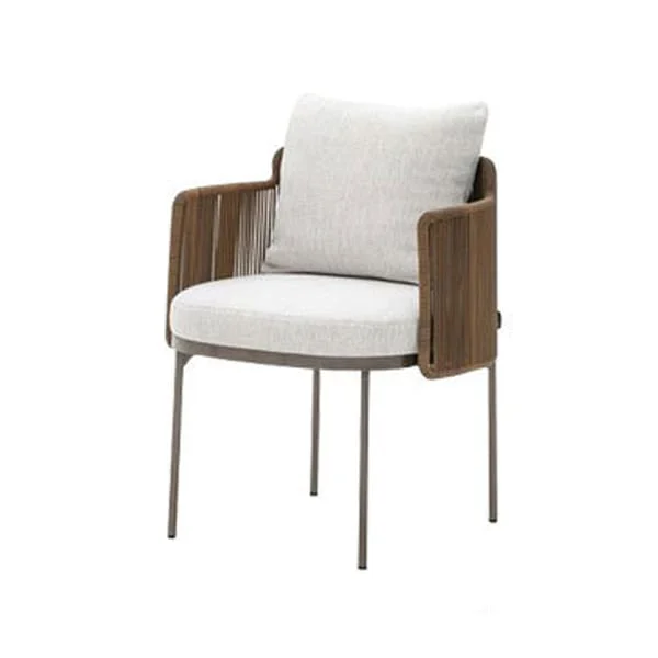 Vertical-Wrap Patio Armchair with Tall Back Cushion