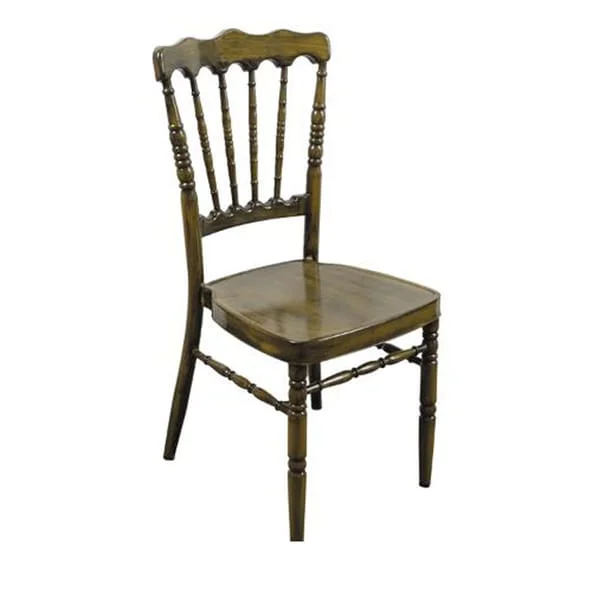 Dark Scalloped-Back Banquet Chair