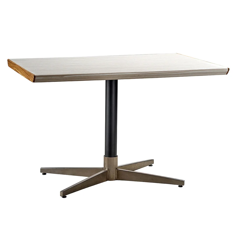 Rectangular Restaurant Table with Four-Spoke Pedestal