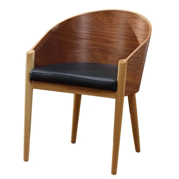 Wraparound Shell-Back Café Chair with Black Seat