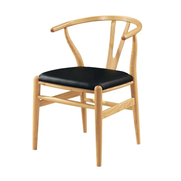 Y-Back Dining Armchair with Black Padded Seat